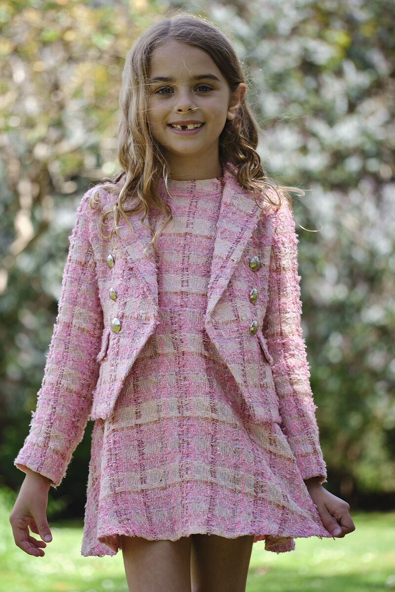 Piglet Pink Solid Ponte de Roma Knit Fabric by Famous Designer - Girl