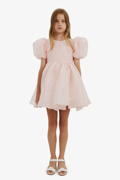 Blush Pink Cotton Polyester Dress For Girls Design by Little Vogue Club at  Pernia's Pop Up Shop 2024